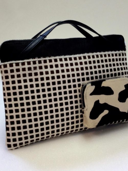 iPad sleeve black-white square motif