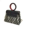 graphic, designer bag. black and white. printed fur leather. houndstooth revisited. handmade in geneva, unique model.