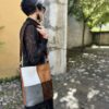 upcycling bag made from leather scraps. patchwork. colorful bag. everyday bag.