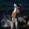 Practical A4 bag for everyday use. Solid, high-quality beige leather.